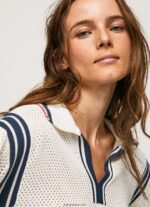 mujer jersey de crepé estilo polo Pepe Jeans 44JTZ250 blanco - Imagen 3