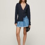 mujer minifalda de mezclilla bordada Pepe Jeans 44JTZ504 azul