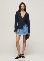 mujer minifalda de mezclilla bordada Pepe Jeans 44JTZ504 azul