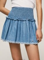 mujer minifalda de mezclilla bordada Pepe Jeans 44JTZ504 azul - Imagen 3