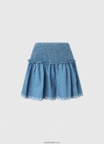 mujer minifalda de mezclilla bordada Pepe Jeans 44JTZ504 azul - Imagen 5