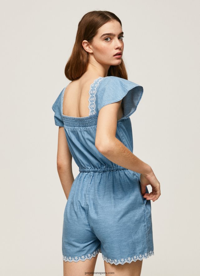 mujer mono corto de mezclilla Pepe Jeans 44JTZ191 azul - Imagen 4
