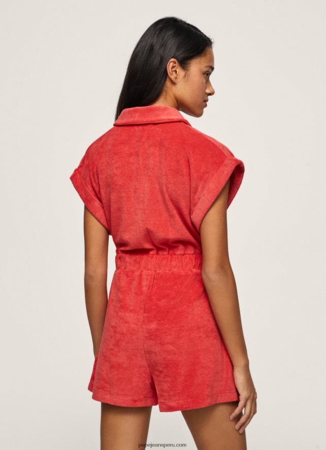 mujer mono corto de terciopelo Pepe Jeans 44JTZ210 estudio rojo - Imagen 4