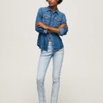 mujer nuevos vaqueros brooke midrise regular fit Pepe Jeans 44JTZ10 mezclilla