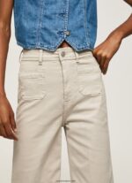 mujer pantalones acampanados de algodón Pepe Jeans 44JTZ312 piedra - Imagen 3