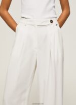 mujer pantalones anchos plisados Pepe Jeans 44JTZ288 blanco - Imagen 3