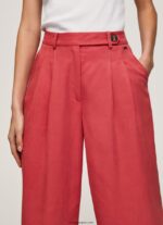 mujer pantalones anchos plisados Pepe Jeans 44JTZ289 estudio rojo - Imagen 3