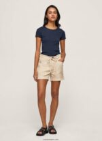 mujer pantalones cortos con cintura ajustable Pepe Jeans 44JTZ525 piedra