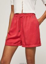 mujer pantalones cortos de corte paper bag Pepe Jeans 44JTZ533 estudio rojo - Imagen 3