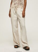 mujer pantalones palazzo de lino Pepe Jeans 44JTZ301 piedra - Imagen 2