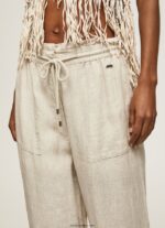 mujer pantalones palazzo de lino Pepe Jeans 44JTZ301 piedra - Imagen 3