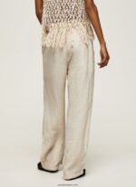 mujer pantalones palazzo de lino Pepe Jeans 44JTZ301 piedra - Imagen 4