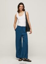 mujer pantalones paper bag anchos Pepe Jeans 44JTZ302 océano