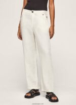 mujer pantalones rectos de tejido fluido Pepe Jeans 44JTZ311 mousse - Imagen 2