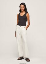 mujer pantalones rectos de tejido fluido Pepe Jeans 44JTZ311 mousse