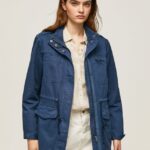 mujer parka con estampado Union Jack Pepe Jeans 44JTZ127 océano