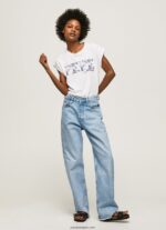 mujer playera con logo bordado Pepe Jeans 44JTZ433 blanco - Imagen 2