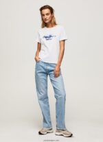 mujer playera con logo degradado Pepe Jeans 44JTZ421 blanco - Imagen 2