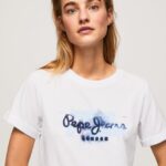 mujer playera con logo degradado Pepe Jeans 44JTZ421 blanco