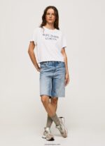 mujer playera con logo estampado Pepe Jeans 44JTZ378 blanco - Imagen 2