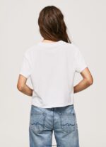 mujer playera con logo estampado Pepe Jeans 44JTZ378 blanco - Imagen 4