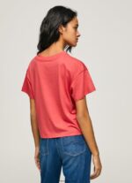 mujer playera con logo estampado Pepe Jeans 44JTZ379 estudio rojo - Imagen 4