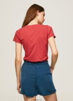mujer playera con logo estampado Pepe Jeans 44JTZ384 estudio rojo - Imagen 4