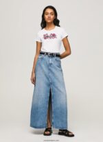 mujer playera con logo estampado Pepe Jeans 44JTZ385 blanco - Imagen 2