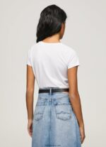 mujer playera con logo estampado Pepe Jeans 44JTZ385 blanco - Imagen 4