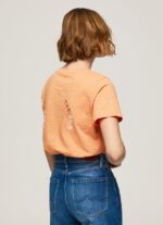 mujer playera con logo estampado Pepe Jeans 44JTZ394 durazno - Imagen 4