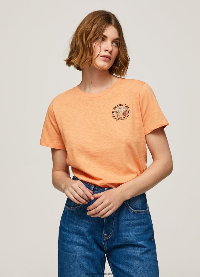 mujer_playera_con_logo_estampado_pepe_jeans_44jtz394_durazno.jpg mujer playera con logo estampado Pepe Jeans 44JTZ394 durazno - Imagen 1