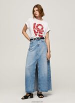 mujer playera con logo estampado Pepe Jeans 44JTZ396 blanco - Imagen 2