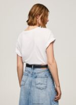 mujer playera con logo estampado Pepe Jeans 44JTZ396 blanco - Imagen 4