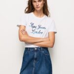 mujer playera con logo estampado Pepe Jeans 44JTZ411 blanco