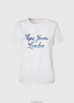 mujer playera con logo estampado Pepe Jeans 44JTZ411 blanco - Imagen 5