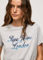 mujer playera con logo estampado Pepe Jeans 44JTZ412 gris marga - Imagen 3