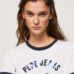mujer playera con logo estampado Pepe Jeans 44JTZ424 blanco