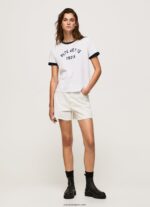 mujer playera con logo estampado Pepe Jeans 44JTZ424 blanco - Imagen 3