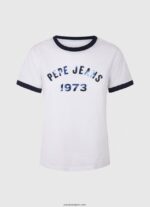 mujer playera con logo estampado Pepe Jeans 44JTZ424 blanco - Imagen 5