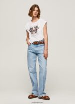mujer playera con logo estampado Pepe Jeans 44JTZ445 blanco - Imagen 3