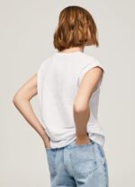mujer playera con logo estampado Pepe Jeans 44JTZ445 blanco - Imagen 4
