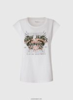 mujer playera con logo estampado Pepe Jeans 44JTZ445 blanco - Imagen 5