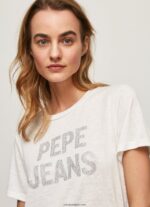 mujer playera con logo estampado Pepe Jeans 44JTZ451 blanco - Imagen 3