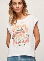 mujer playera con logo estampado Pepe Jeans 44JTZ463 blanco - Imagen 3