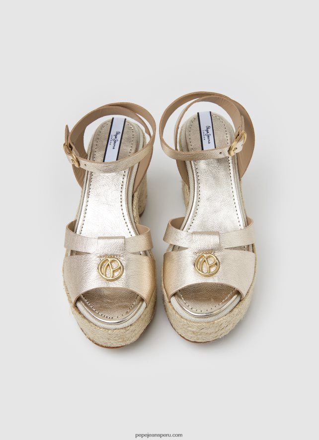 mujer sandalias de piel color caramelo Pepe Jeans 44JTZ646 oro - Imagen 2
