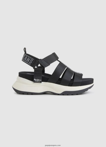 mujer sandalias de punto venus trek Pepe Jeans 44JTZ686 negro