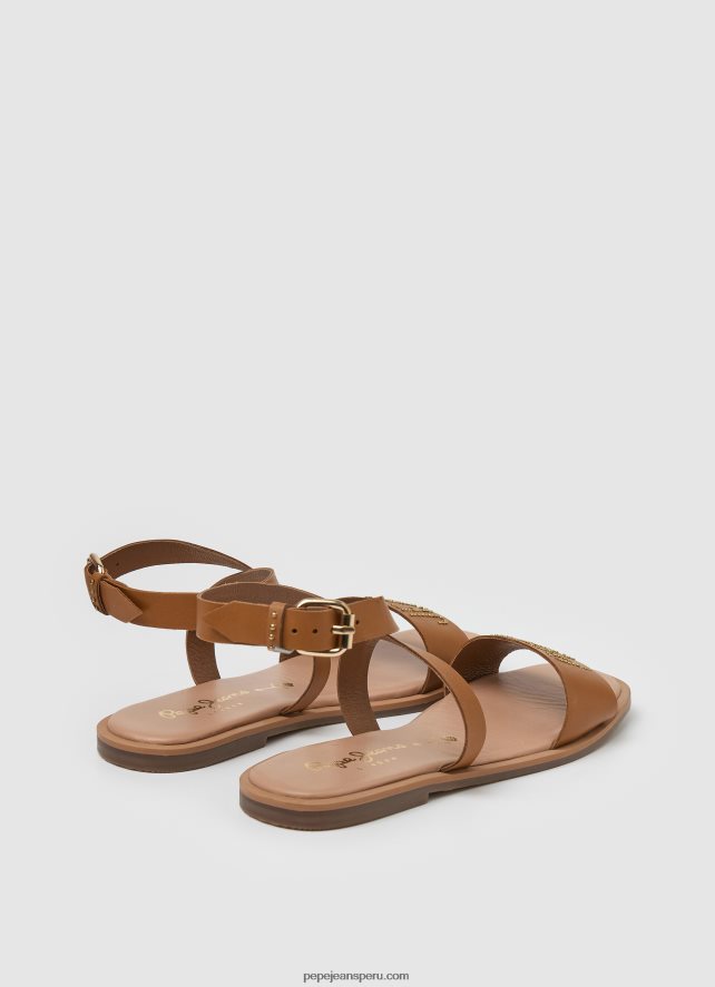mujer sandalias planas Irma Log de piel Pepe Jeans 44JTZ660 broncearse - Imagen 4