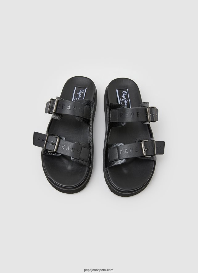mujer sandalias polar park con doble hebilla Pepe Jeans 44JTZ670 negro - Imagen 2