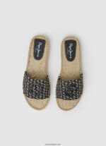 mujer sandalias siva de yute con jacquard Pepe Jeans 44JTZ683 negro - Imagen 2