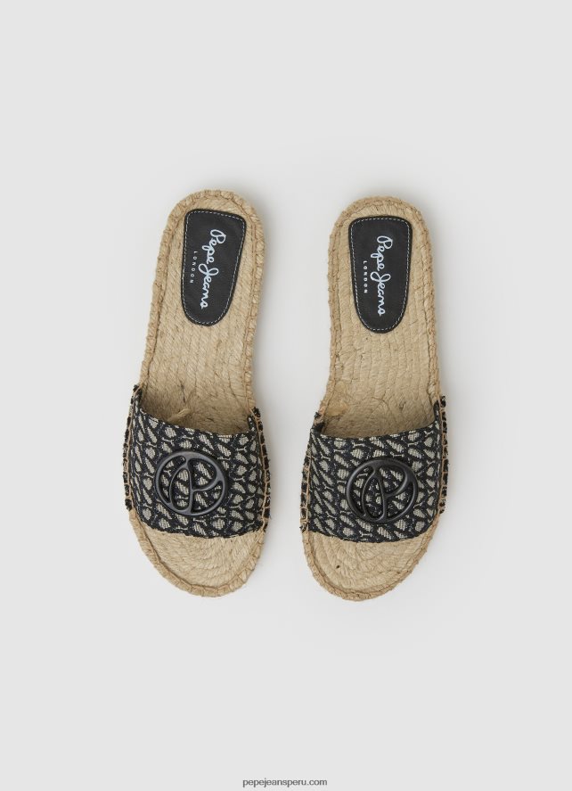 mujer sandalias siva de yute con jacquard Pepe Jeans 44JTZ683 negro - Imagen 2